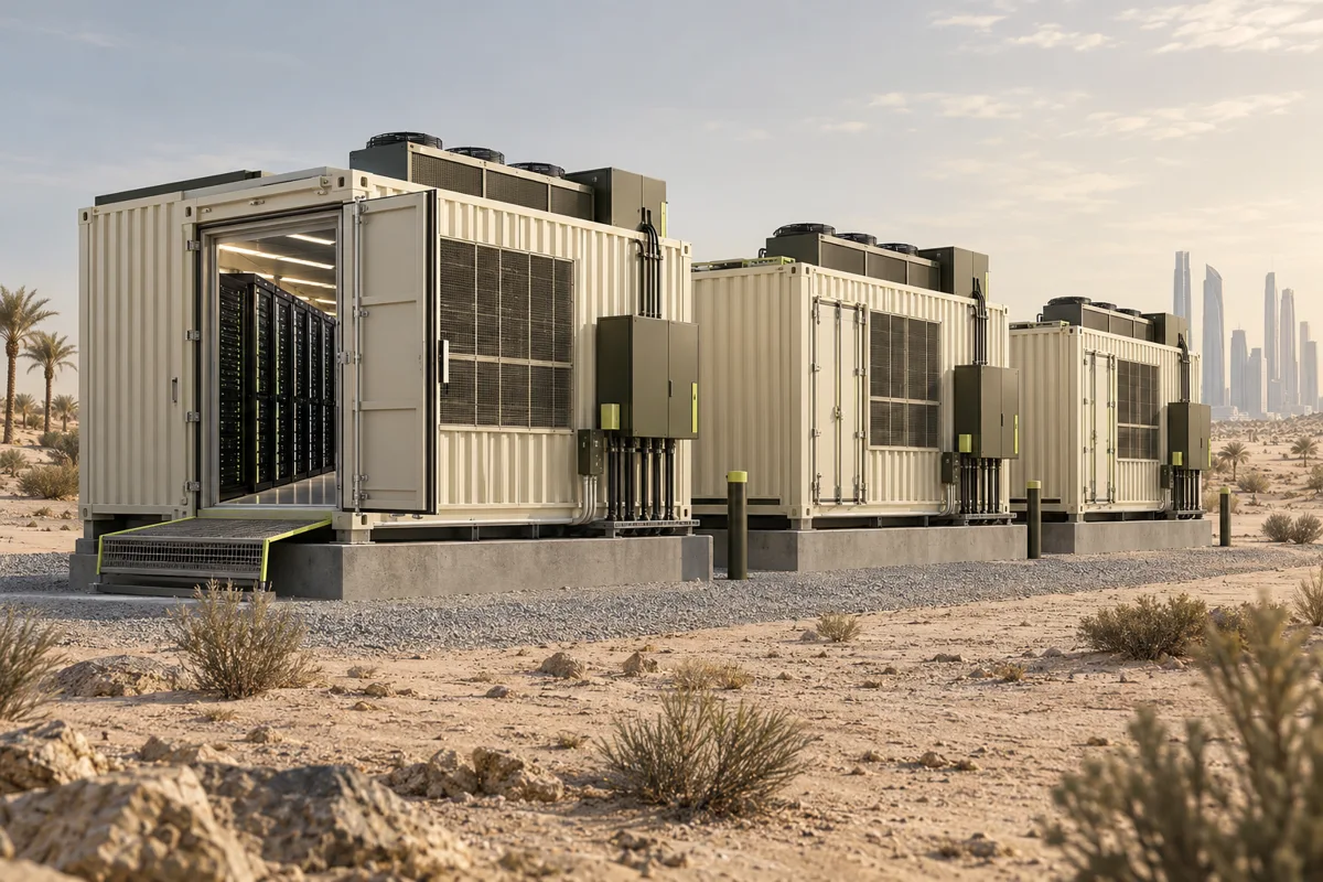 Modular container data centres — concept rendering